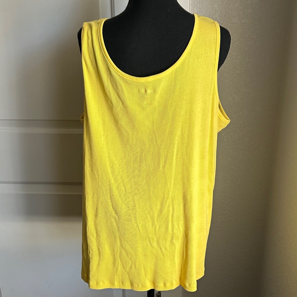 Woman Within Sunny Ribbed Tank Top - Picture 3 of 4